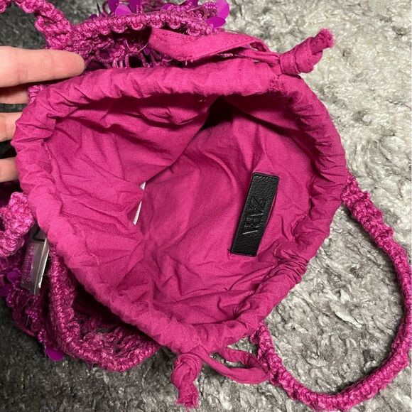 NWT Zara Beaded Fabric Handbag - Picture 8 of 9